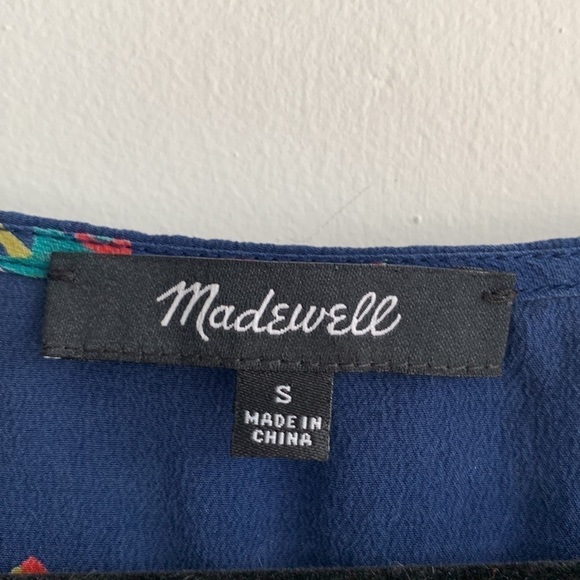 Madewell 100% Silk Novel Tie-Front Top in Bird of Paradise V- neck , size S - Picture 5 of 14